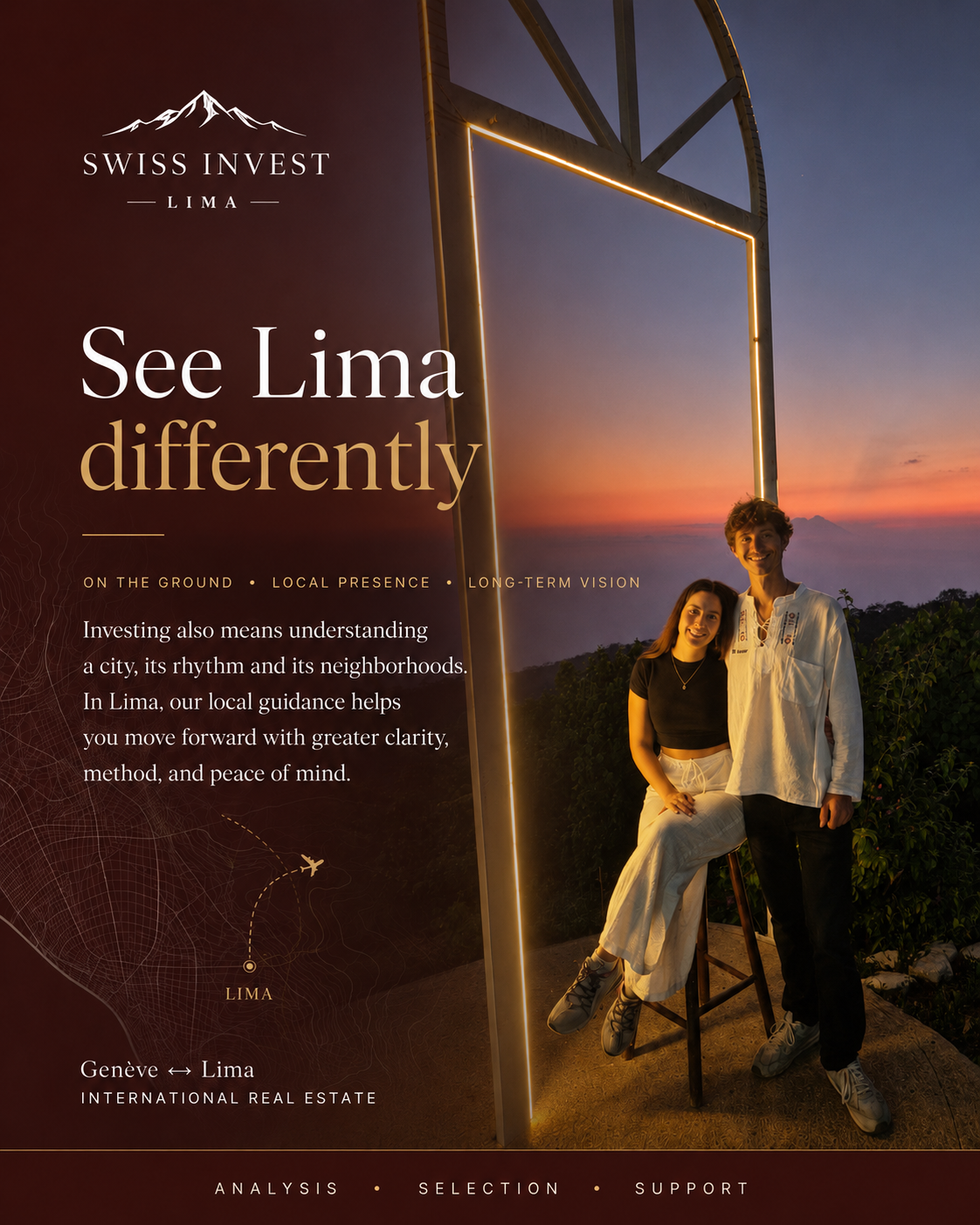 Adriana and Martin, the founders of Swiss Invest Lima