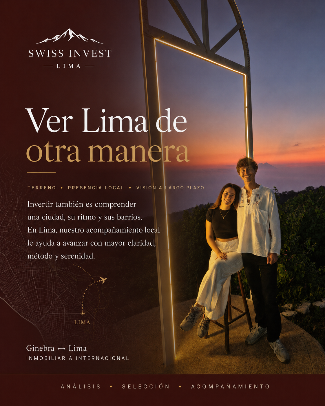 Adriana y Martin, los fundadores de Swiss Invest Lima