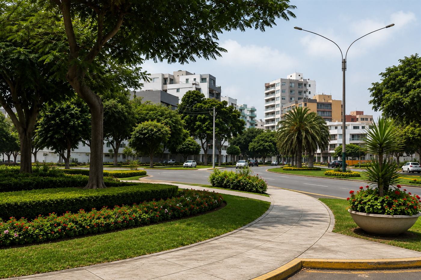 Quartier de Santiago de Surco à Lima, grands parcs et vie de famille